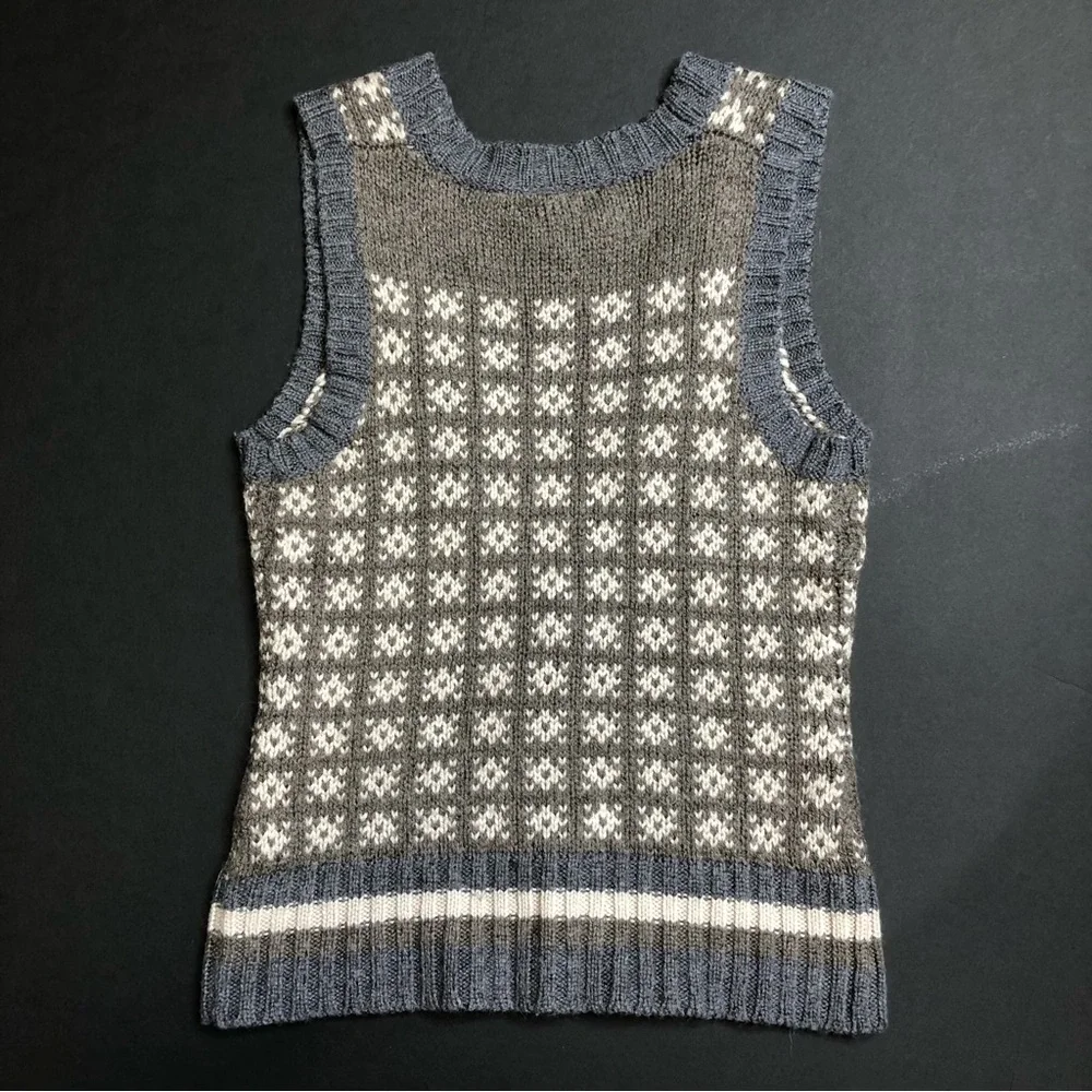 Banana Republic Sweater Vest Gray Knit Women’s S Button Up - Picture 4 of 4